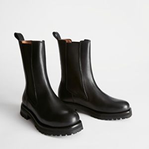 & Other Stories Chunky Sole Tall Leather Boot